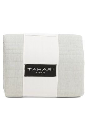 TAHARI HOME linen and cotton blend warm quilt